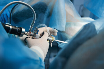 Fototapeta Unrecognizable woman undergoing hysteroscopy in the clinic obraz