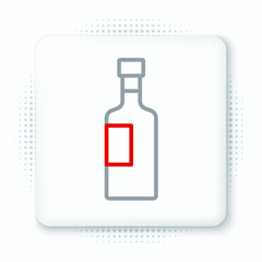 Line Wine bottle icon isolated on white background. Colorful outline concept. Vector