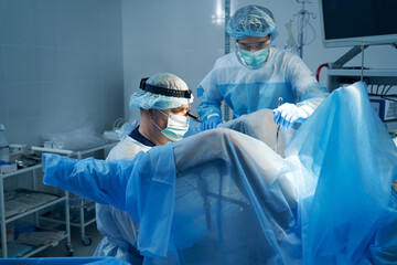 Gynecological treatment of unrecognizable woman in the hospital