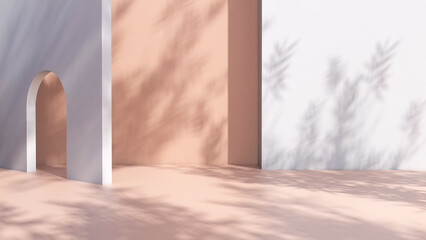 Empty room with Wall Background. 3D illustration, 3D rendering	
