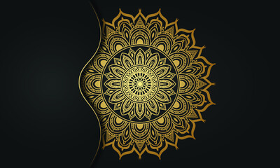 Luxury mandala background with ornamental design in golden color, 
geometric and decorative mandala for print, poster, book cover, brochure, flyer, banner