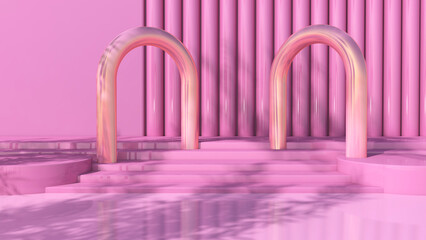 Empty room with Wall Background. 3D illustration, 3D rendering	
