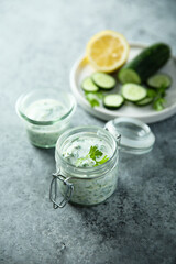 Traditional homemade greek dip with yogurt