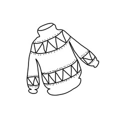 long winter sweater with patterns and embroidery