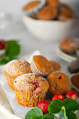 Chocolate strawberry muffins