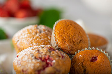 Chocolate strawberry muffins
