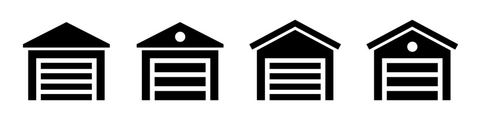 Garage icon, Car in garage icon, vector illustration