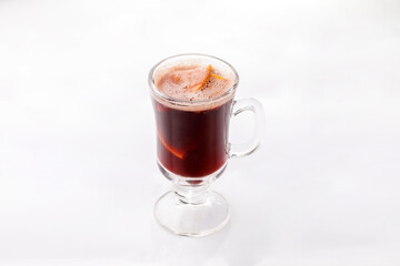 Mulled wine on a white background