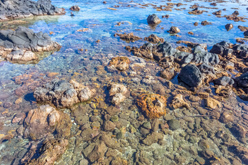 Marée basse au Bassin Pirogue, l’Etang-Salé, île de la Réunion 
