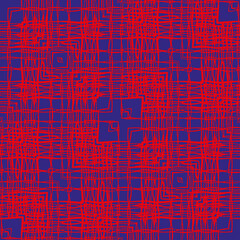 Geometric pattern 2 colors, blue-red, abstract, for the design of fabric, wrapping paper, hijab, pillowcases, tablecloths, scarves, tiles.