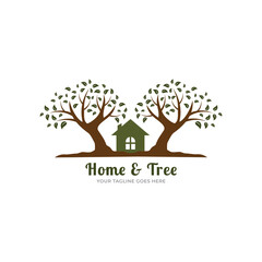 Tree house logo design - vector