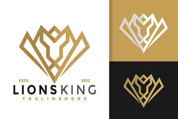 The Lion King Modern Elegant Logo Design  Vector Template