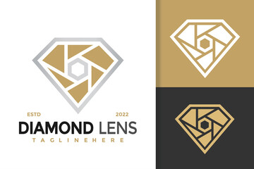 Diamond Lens Elegant Modern Logo Design  Vector Template