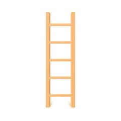Light wooden ladder household flat style, vector illustration