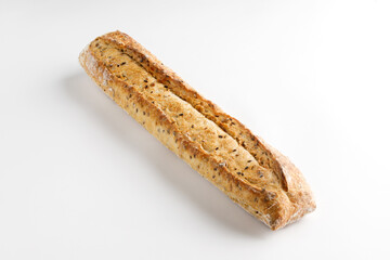 White bread on a white background