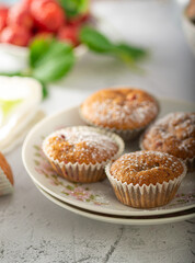 Chocolate strawberry muffins