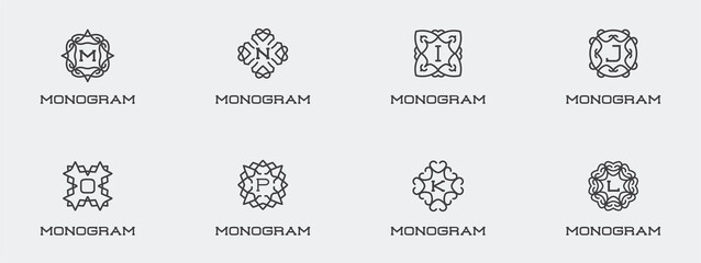 Big Set of Compact Monogram Design Template with Letter. Vector Illustration Premium Elegant Quality. - obrazy, fototapety, plakaty