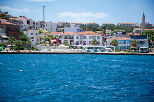Old town (Tenedos) in Canakkale, Turkey. Sea port Tenedos
