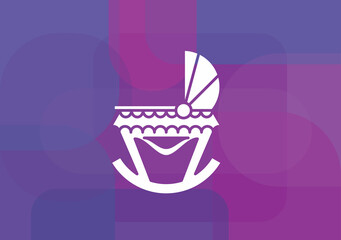 Baby cradle bed icon. Child crib sign. Vector illustration.