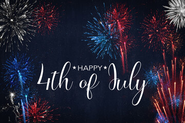 Happy 4th of July - Independence Day background USA america holiday celebration greeting card -...