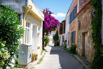 Tenedos street view in Tenedos Town. Tenedos is populer historical tourist destination in Turkey.
