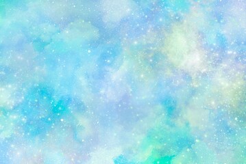 ファンタジー 宇宙 星空 ミントグリーン パステルカラー かわいい背景素材