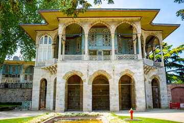 Architecture and park territory of Topkapi Palace in Istanbul, Turkey