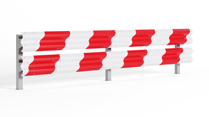 Fototapeta na wymiar Metal road barrier. Barrier for protection and control. 3D rendering.