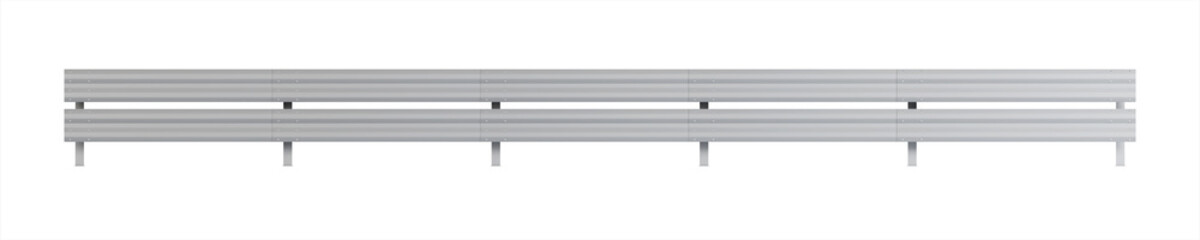 Metal road barrier. Barrier for protection and control. 3D rendering. - 512094953