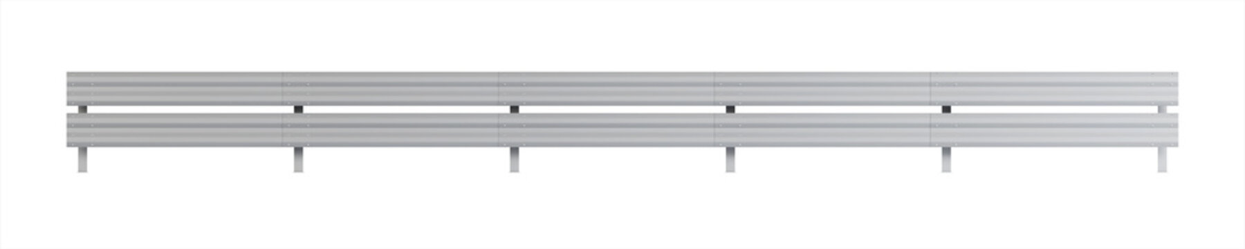 Metal road barrier. Barrier for protection and control. 3D rendering.