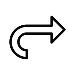 Forward icon. Arrow simple icon. social media icon. Vector illustration on white background