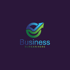 Application - vector business logo concept illustration. Colored ring with abstract shapes. Positive geometric sign in optimism style. Design element.