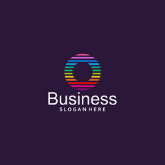 Abstract circle logo vector colorful