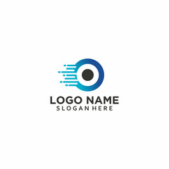 Obraz premium elegant global technology logo vector