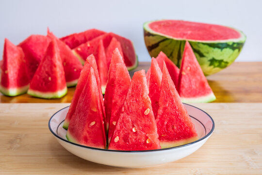Delicious watermelon slices on the table