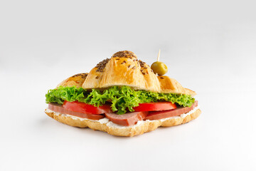 Sandwich on a white background