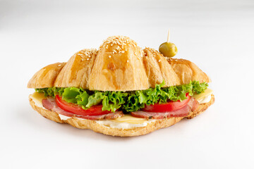 Sandwich on a white background