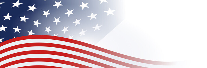 4th July Independence Day of United States America celebration banner background with American flag. Vector illustration. Designed for flyers, template, ads, posters, social media and decorations.