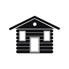 Wood log house icon