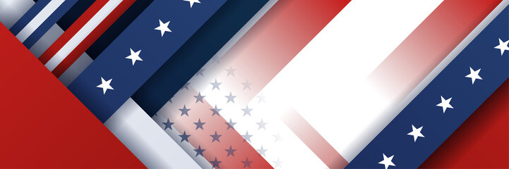 4th July Independence Day of United States America celebration banner background with American flag. Vector illustration. Designed for flyers, template, ads, posters, social media and decorations.