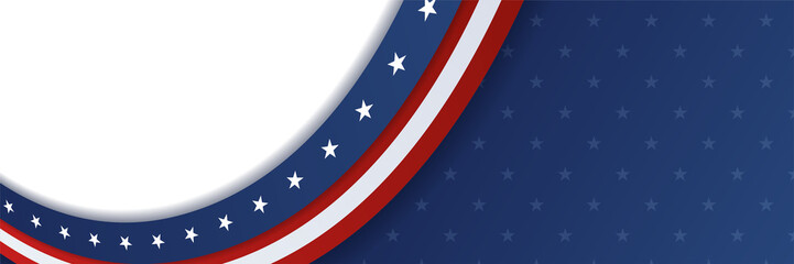 4th July Independence Day of United States America celebration banner background with American flag. Vector illustration. Designed for flyers, template, ads, posters, social media and decorations.