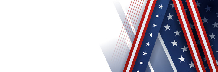 4th July Independence Day of United States America celebration banner background with American flag. Vector illustration. Designed for flyers, template, ads, posters, social media and decorations.