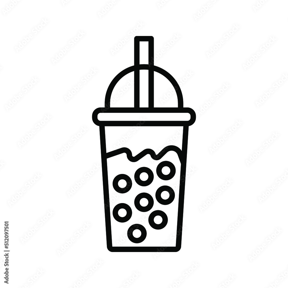 Poster bubble drink icon color editable