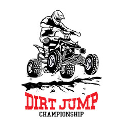 ATV Racing extreme sport vector illustration in vintage style, good for tshirt design and racing event 