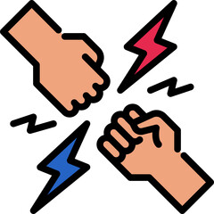 fight color outline icon