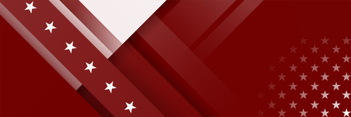 Happy 4th of July Independence day with USA red banner background. Universal America banner. Memorial day in the united states - remember and honor banner background vector illustration