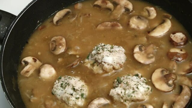 Adding Dumplings to Sauce