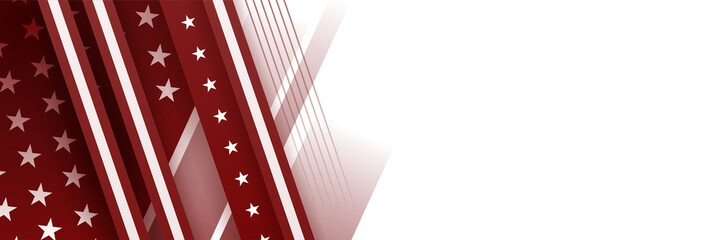 Obraz premium Happy 4th of July Independence day with USA red banner background. Universal America banner. Memorial day in the united states - remember and honor banner background vector illustration