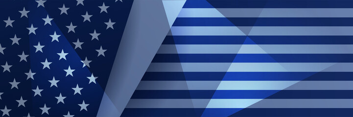 Happy 4th of July Independence day with USA blue banner background. Universal America banner. Memorial day in the united states - remember and honor banner background vector illustration