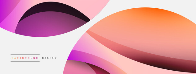 Creative geometric wallpaper. Minimal abstract background. Circle and wave composition vector illustration for wallpaper banner background or landing page